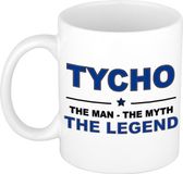 Bellatio Decorations Naam cadeau Tycho - The man, The myth the legend koffie mok / beker 300 ml - naam/namen mokken - Cadeau voor o.a verjaardag/ vaderdag/ pensioen/ geslaagd/ bedankt