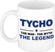 Bellatio Decorations Naam cadeau Tycho - The man, The myth the legend koffie mok / beker 300 ml - naam/namen mokken - Cadeau voor o.a verjaardag/ vaderdag/ pensioen/ geslaagd/ bedankt