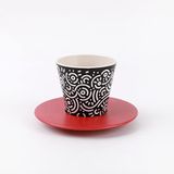 IDRINK® - Set van mok, schotel en lepel van RPET | Leuk en schattig milieuvriendelijk cadeau | (GEOMETRIC)