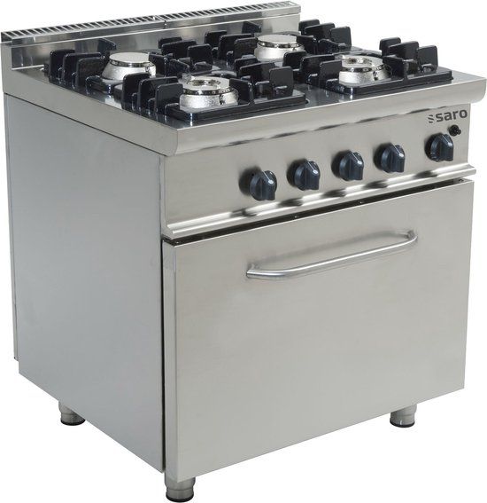 Saro Gasfornuis met Professionele Gasoven 4 Branders - KUPG4LO