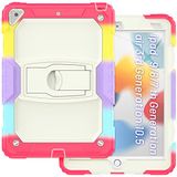 Case voor iPad Air 3 2019/iPad Pro 10.5 2017 met houdstandaard, robuuste schokbestendige beschermhoes met 3-laags structuurontwerp, camouflage rood
