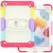 Case voor iPad Air 3 2019/iPad Pro 10.5 2017 met houdstandaard, robuuste schokbestendige beschermhoes met 3-laags structuurontwerp, camouflage rood