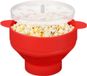Kinvara Popcorn maker - rood - siliconen - met deksel - magnetronbak - inklapbaar