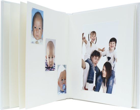 Deknudt kleefalbum wit met kaft in leder - 5412065613654