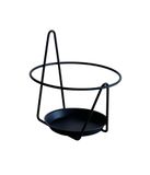 Louis Moulin Essentis Pothouder wandonderzetter, zwart, Ø 16-18 cm, discrete wandbevestiging, epoxystaal, roestvrij
