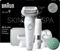 Braun Silk·épil 9 SkinSpa 9-381 - Epilator - Wit/Zilver