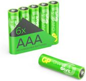 GP Charge&Save, oplaadbare Batterijen AAA 650 mAh, NiMH – 6 stuks