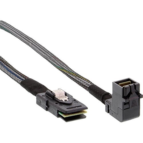Inline 27629A Mini SAS HD haakse kabel SFF-8643 op SFF-8087 met zijband 0,5 m