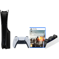 Sony PlayStation 5 Slim Disc Edition + Battlefield 6 + Covers Zwart + Oplaadstation