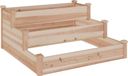 Bac à plantes surélevé avec doublure 120x120x56 cm bois d'épicéa massif