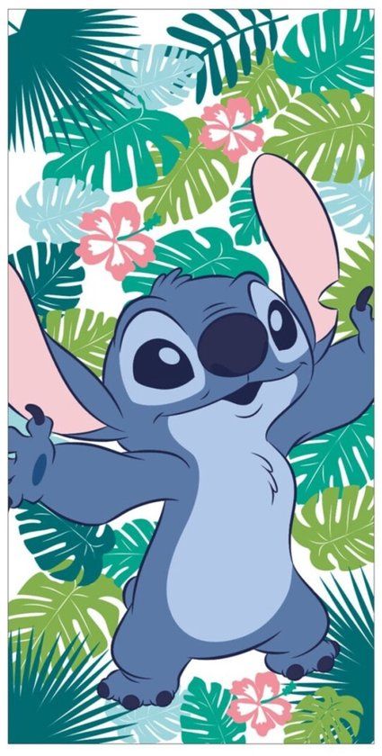 Lilo en Stitch Max-Fashion Kft. Stitch strandlaken groen 70 x 140 cm - Polyester
