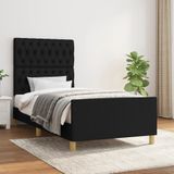 Maison Exclusive - Cadre de lit sans matelas Noir 100x200 cm Tissu