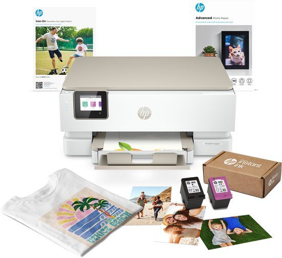 HP Envy Inspire 7220e Creator Bundle - Inkjet Fotoprinter - Wifi - Geschikt voor Instant Ink - Beige