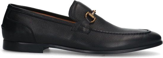 Manfield Heren Zwarte Leren Loafers Maat 41 - 1317108