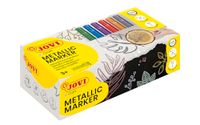 Jovi - METALEN stiften, Doos met 24 stiften, Diverse kleuren met metallic effect, Zeer sterke en resistente punt, Inkt gemaakt van voedingskleurstoffen (1624M)