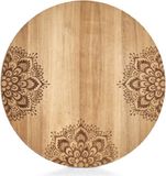 Zeller Snijplank - mandala print - bois - rond - 27 cm - planche à découper