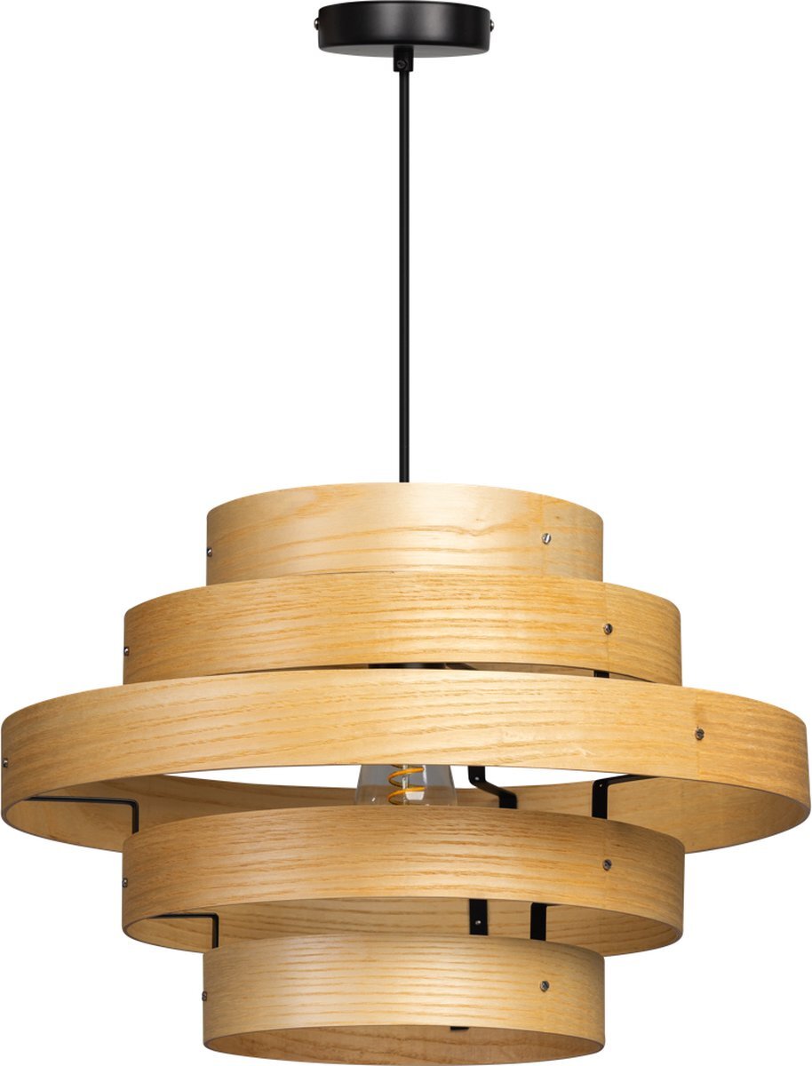 Expo Trading ETH Oaknut - Hanglamp - Hout - 5 Rings