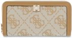GUESS Audrey Logo SLG Zip Around Wallet Beige Logo veelkleurig