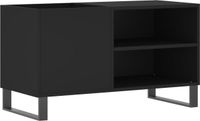 vidaXL - Platenkast - 85x38x48 cm - bewerkt hout - zwart
