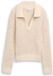 Tom Tailor - Bouclé gebreide trui met kraag - Maat M - sand stone beige melange