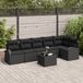 vidaXL Tuinbank Set met Kussen Zwart Poly Rattan