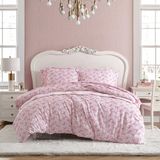 Betsey Johnson - King dekbedovertrekset, superzacht beddengoed met bijpassende shams, chique huisdecoratie, Oeko-Tex gecertificeerd (roze (balletstrikken, roze, kingsize)