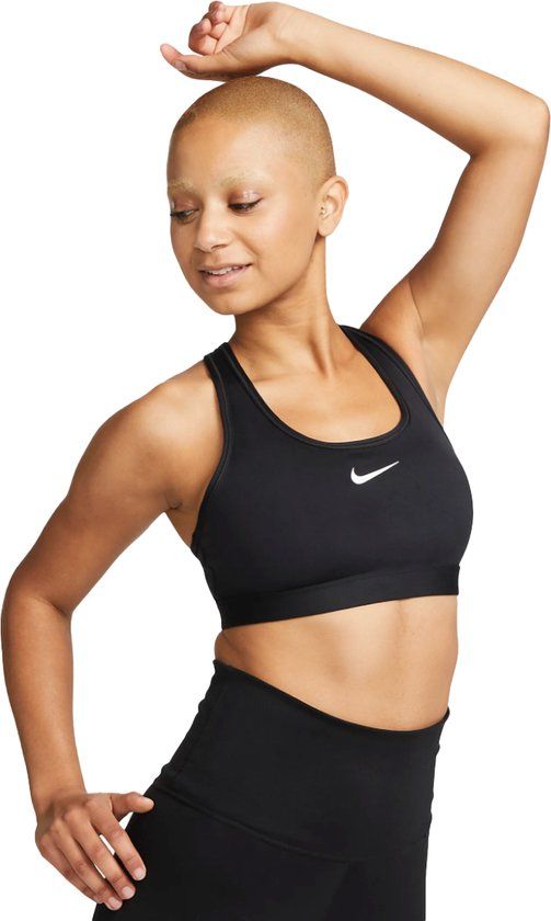 Nike Swoosh Medium Support Sports Bra - Women's - Black - Size XL
