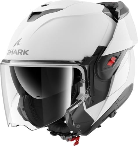 SHARK Oxo Blank Pearly Wit W05 Systeemhelm - Maat M - Helm