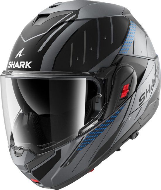 Shark Oxo Rydger Mat Antraciet Blauw Zwart ABK Systeemhelm - Maat M