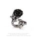 Alchemy Gothic Wild Black Rose Ring Dames Ring - zilverkleurig