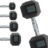 Body Revolution Haltères hexagonaux - noir - 2x40kg - revêtement en caoutchouc