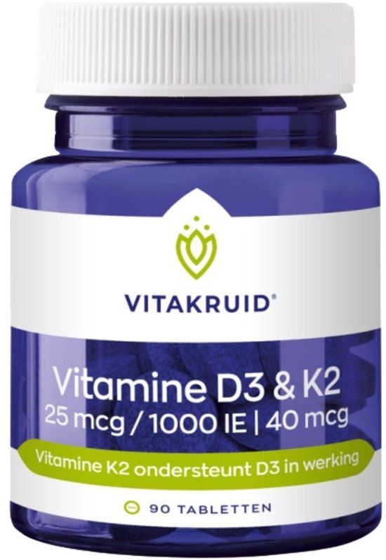 Vitakruid Vitamine D3 K2 - 90 tabletten