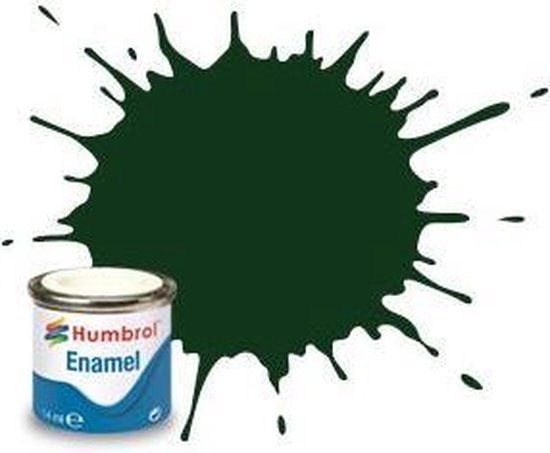 Humbrol Enamel Modellak - Nr. 195 Donkergroen Satin - 14 ml