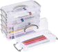 Merkloos Stapelbare potlooddoos met 6 compartimenten - Draagbare pen organizer - Grijs