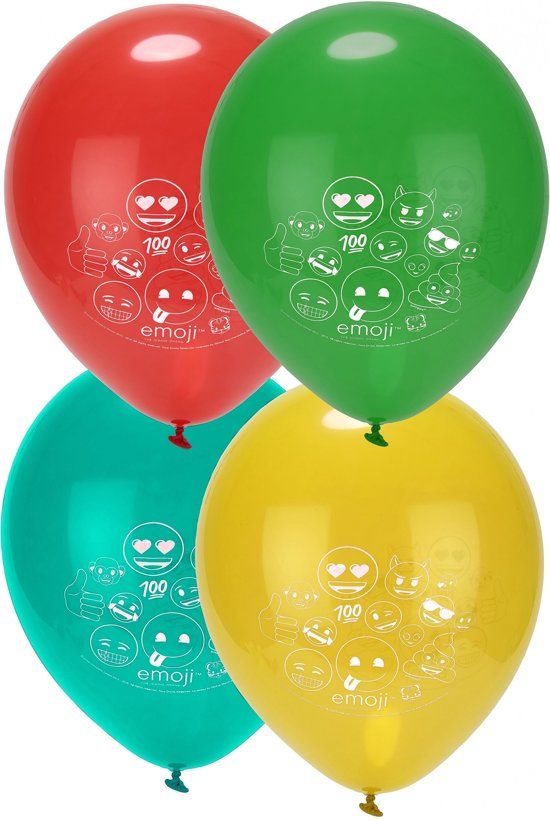 8 Emoji™ ballonnen - Feestdecoratievoorwerp
