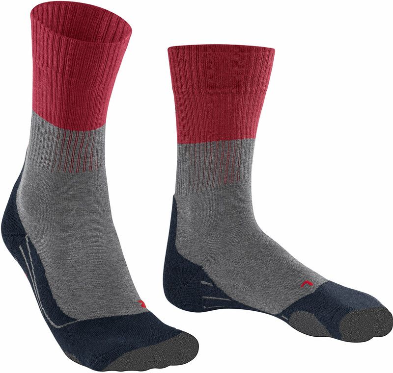 Falke TK2 Trekking Sokken Heren - Grijs/Rood