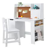 GarveeTech Kinderbureau van hout, kinderbureau met stoelset
