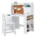 GarveeTech Kinderbureau van hout, kinderbureau met stoelset