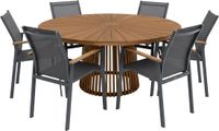 AXI Hani/Alva 150 cm Dining Tuinset 7-delig Teak/Aluminium