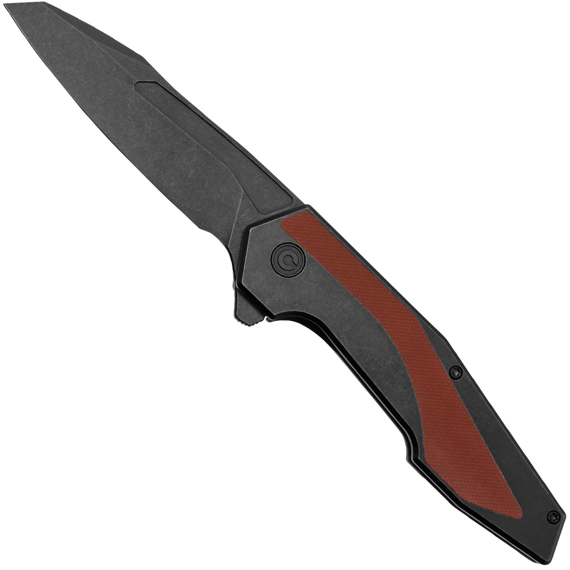 Civivi Hypersonic C22011-3 Black Stainless, Burgundy G10 zakmes, Gustavo T. Cecchini design