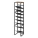 Yamazaki 1491 Tower 8-laags flessenrek met houten plank, wit, staal/hout/siliconen, minimalistisch, 19,3 x 20 x 88,5 cm