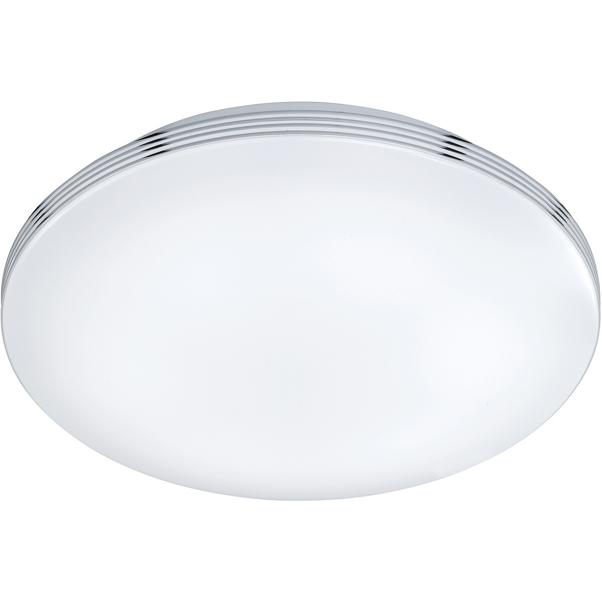 BES LED LED Plafondlamp - Trion Apity - Opbouw Rond 18W - Spatwaterdicht IP44 - Warm Wit 3000K - Glans Chroom - Aluminium