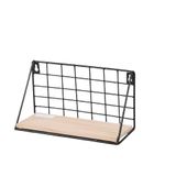 Stadsleven Urban Living Modern Spirit Wandrek van hout en metaal, zwart en wit, 25 x 10 x 14 cm