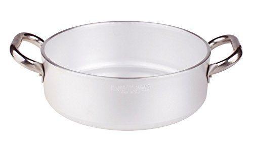 Pentole Agnelli Casserole Cilindrisch, laag, radiant, aluminium, dikte 5 mm, met 2 handgrepen van staal