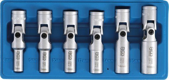 BGS 2990 Universele bougie gewrichtssleutel-set zeskant 3/8 8 - 16 mm 6 delig