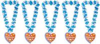 Folat 5x Bloemenkransen/hawaiikransen Oktoberfest blauw/wit