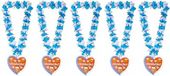 Folat 5x Bloemenkransen/hawaiikransen Oktoberfest blauw/wit