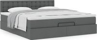 Maison Exclusive - Cadre de lit ottoman avec matelas, gris foncé, 180x200 cm, textile