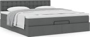 Maison Exclusive - Cadre de lit ottoman avec matelas, gris foncé, 180x200 cm, textile