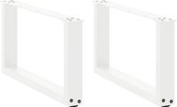 Pieds de table basse 2 pièces en forme de U 60x(30-31) cm acier blanc